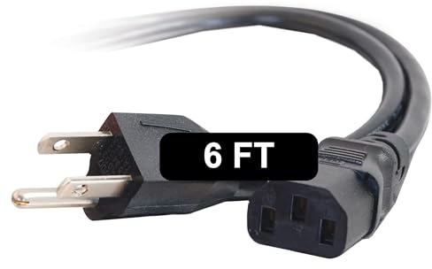 C2G 6FT Premium Replacement AC Power Cord - Durable Power Cable for TV, Computer, Monitor, Appliance & More (24240), Pack of 1