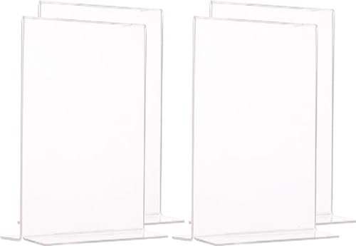 Sigel TA226 Tischaufsteller A6 gerade, 10 Stück, hochwertiges glasklares Acryl, Werbeaufsteller