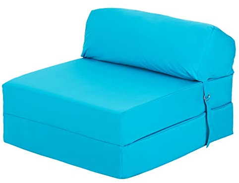 Ready Steady Bed Comfortable Fold Out Z Bed Chair | Sofa Bed Futon Lightweight | Soft Water resistant Cover | Ergonomically Designed Single Mattress Zbed (Turquoise)