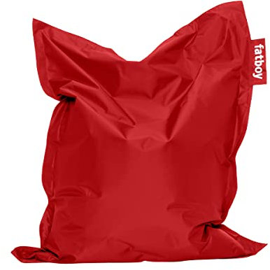 Fatboy Sitzsack Kinder mit Füllung Original Junior - Kinderzimmer Bean Bag - Sitzsack Kind - Kleinkind - Beanbag - Kindersitzsack - 100x130 cm - Nylon - Rot
