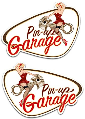 Finest Folia Set Links+rechts Pin Up Garage Old School Aufkleber Sticker Bobber Cafe Racer Retro #8