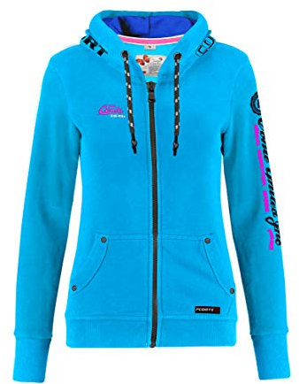 M. Conte - Felpa da donna con cappuccio Rachel, taglie S M L XL, colori bianco blu navy grigio melange nero rosa nero L