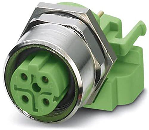 PHOENIX CONTACT SACC-DSIV-M12FSD-4CON-L180 Bussystem Einbaubuchse Ethernet, 4 Polig, M12, Geschirmt, D Kodiert, Geradem Lötanschluss, 10 Stück
