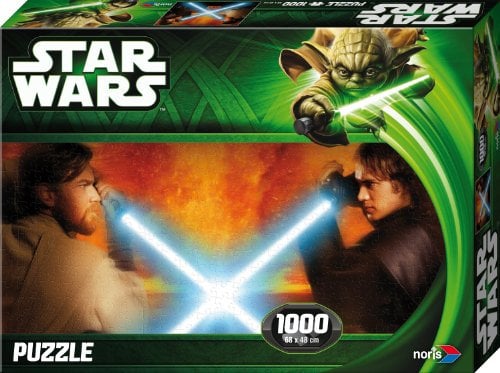 Noris 606031145 - Star Wars Obi Wan vs. Anakin Puzzle Episode 2 & 3, 1000 Teile