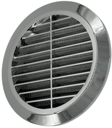 Circle wall grille cover fits 100mm duct , CHROME with fly net(T30m)