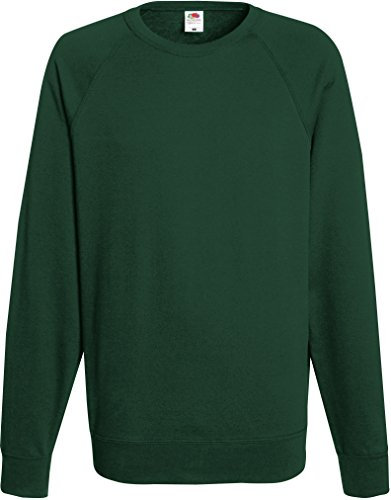 Fruit of the Loom Lightweight Raglan Sweat 62-138-0 M,Bottle Green
