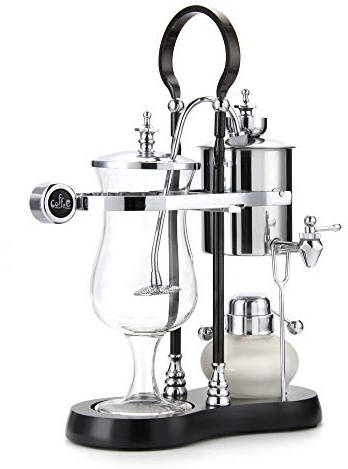 Belgische Belgien Luxus Royal Family Balance Siphon Kaffeemaschine rund Griff Silver - Black Column