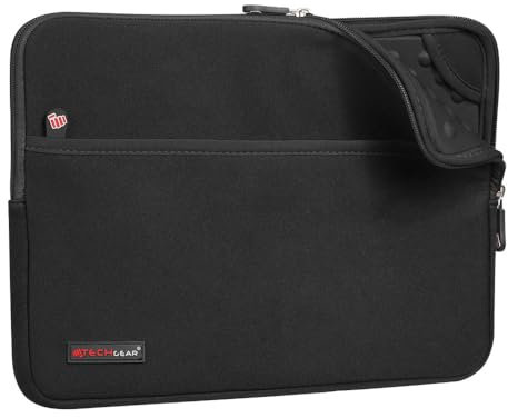 TECHGEAR Tablet Sleeve for Apple iPad Pro 13 (M4) 2024, iPad Air 13 (M3/M2), iPad Pro 12.9 [Also fits Magic Keyboard] Slim Neoprene Zipped Protective Sleeve Case Cover Anti-Shock Bubble Interior