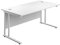 office hippo Freitragender Schreibtisch, 1200 mm, rechteckig, Holz, Weißer Rahmen, weiße Oberseite, 120 cm