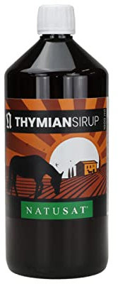 Natusat Thymiansirup 1000 ml - Beruhigt und löst den Schleim, Thymian Hustensaft Pferd mit Kräutern, Pferdefutter