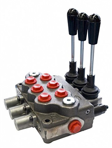 Ama Distributore oleodinamico basic per trattori da 3/8” e con 3 leve: Distributore oleodinamico a doppio effetto con ritorno a molla, Portata 40 L/min, Pressione massima 180 bar