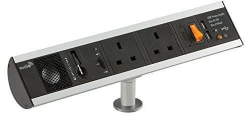 Knightsbridge SK004 2G Power Station with Built In Speaker And USB Charger Ports, Black