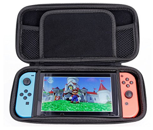 REY Maletín de Transporte para Nintendo Switch, Funda Protectora Estuche de Viaje en Color Negro