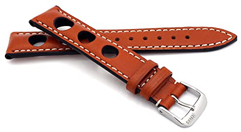 RIOS1931 Sulla Baikal Rallye Vintage Rindsleder Uhrenarmband handgemacht in Deutschland Robust 20mm Cognac