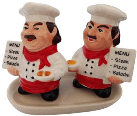 Sale e Pepe Set Sale e Pepe in Ceramica Fatto A Mano piano (rosso) su neri sotto piatto