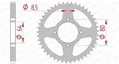 Stahl-Kettenrad AFAM 428-36Z (Silber)