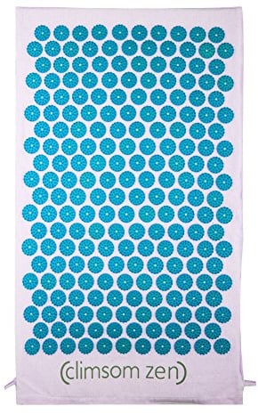 Climsom Zen Akupressurmatte, 3 Farben (blau, weiß, lila), 100% natürliche und biologische Textilien, Jutebeutel und Beratungsheft im Lieferumfang enthalten, Rückenmassage für zu Hause (blau)