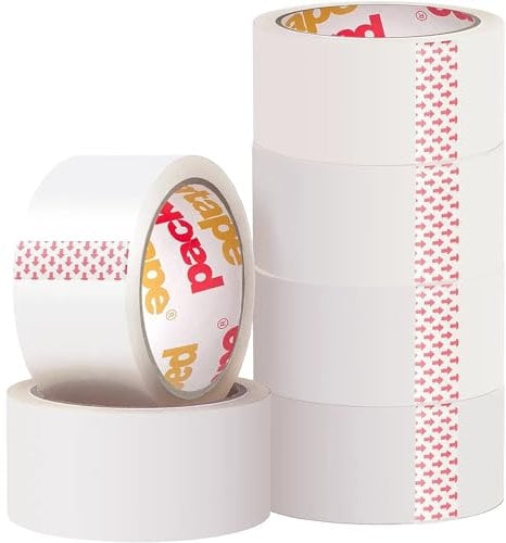 Packatape 6 Rolls General Purpose Packing Parcel Tape - Clear Transparent 48mm x 66m Packaging Tape