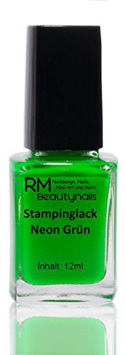 Stampinglack Neon Grün 12ml Stamping Lack Nagellack Nail Polish RM Beautynails