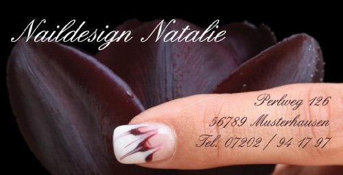 Visitenkarten Nail mit Ihrer kompletten Adresse, 54 Stück, ca. 88 x 45 mm