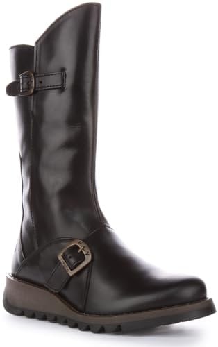 Fly London Mes 2, Botas con hebilla, Mujer, Negro, 40 EU
