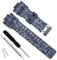Natural Resin Replacement Watch Band Strap for Casio Mens G-Shock GD120/GA-100/GA-110/GA-100C (Line Pattern-Black)