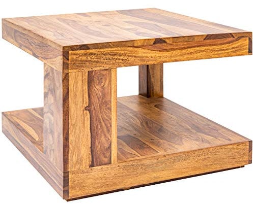 invicta INTERIOR riess-Ambiente Massiver Edelholz Couchtisch Giant 60cm Sheesham Stone Finish Wohnzimmertisch