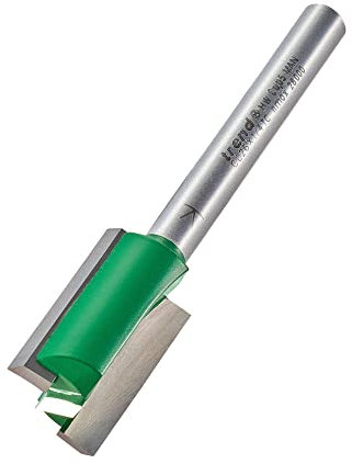 Trend CraftPro Straight Two Flute Router Cutter Bit, 1/4 Inch Shank, 15.9mm Cut Diameter & 25.4mm Cut Length, Tungsten Carbide Tipped, C026X1/4TC