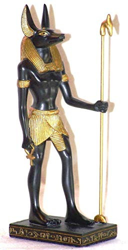 EaShiva - Ägyptischer Gott Anubis, Stehende Figur, Polyresin, Mehrfarbig, Klassisch, Dekorativ, Mythologie, Handbemalt, Detailliert, 22 cm