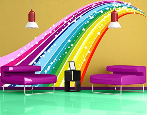 Apalis Wandtattoo No.620 Rainbow 115x68cm Wandsticker Kinderzimmer Regenbogen Farben, Größe:68cm x 115cm