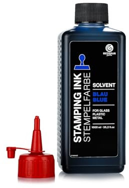 1000 ml Solvent Stempelfarbe blau, auf Lösemittelbasis für nichtsaugende und nichtporöse Untergründe, lasierend