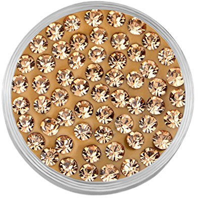 Quiges Edelstahl Austauschbare Mini Coin 12mm Wechselstein Gelb Zirkonia für Ringe-Ohrringe-Anhänger-Armband Halter