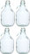 Lot de 4 bonbonnes de fermentation avec fermeture à arceau Bouteilles en verre pour vin 5 litres chacune