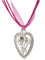 Trachtenkette Wiesn-Charm - eleganter Herz und kleiner Edelweiss Anhänger mit Strass - Trachtenschmuck Kette für Dirndl und Lederhose (Pink)