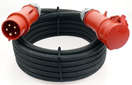 netbote24 HQ-Line CEE Verlängerungskabel mit Phasenwender 32A MENNEKES H07RN-F 5x6 mm² IP44 Außenbereich 5-50m (25m)