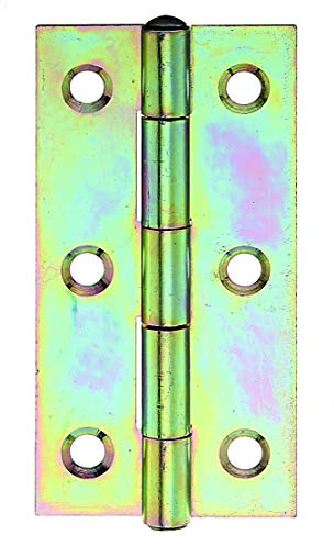 Alberts 849979 Scharnier | schmal | galvanisch gelb verzinkt | 70 x 35 mm | 20er Set