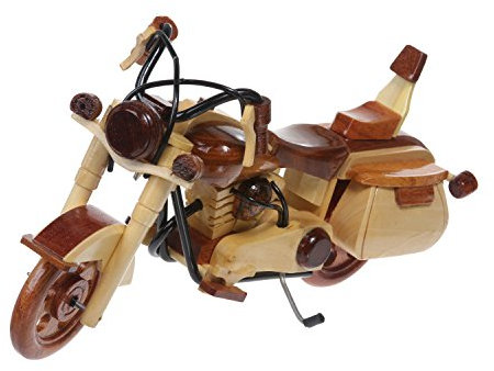 beltiscool Handarbeit zweifarbig Holz Motorrad One Size Natur