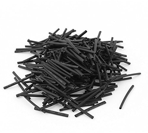 sourcing map 300pcs Wrap Wire Black 1mm Dia Heat Shrink Tube Cable Sleeving 2:1