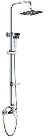 DP Griferia - Set de ducha extensible con grifo monomando incluido, Plateado