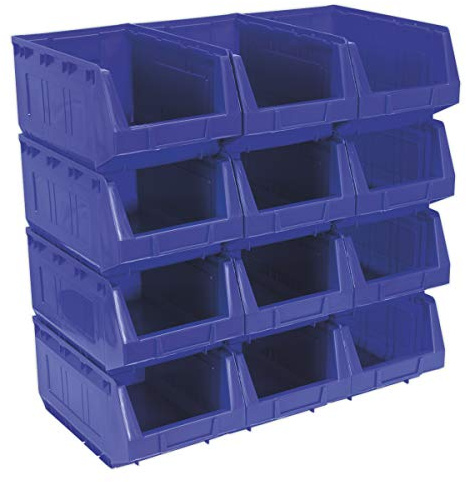 Sealey Tps412B Plastic Storage Bin 209 X 356 X 164Mm - Blue Pack of 12
