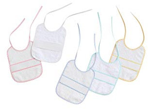 Interbaby 00043 - Pack de 12 baberos de punto de cruz 25x30, unisex