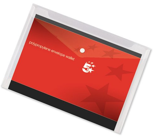 5 Star Envelope Wallet Polypropylene A3 Transparent [Pack of 5]