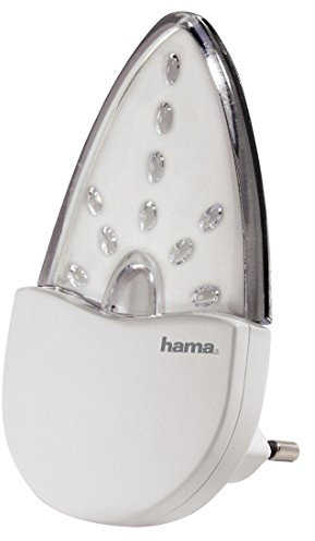 Hama Bernstein LED Nachtlicht für Kinderzimmer und Schlafzimmer (stromsparend, nur 0,2 W, Orientierungslicht für Gang und Keller, Stimmungslicht, Nachtlampe, Eurostecker), 00113960, 1-er Pack