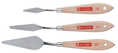Talens Art Creation - 3 Piece Metal Palette Knife Set - Perfect for Oil & Acrylic - Expressive & Structured Painting