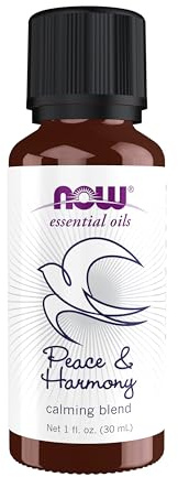 NOW Essential Oils, Peace & Harmony Oil Blend, Calming Aromatherapy Scent, Blend of Pure Essential Oils, Vegan, Child Resistant Cap, 1-Ounce
