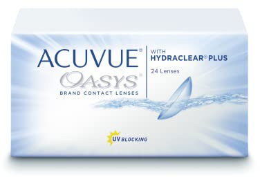 ACUVUE OASYS Kontaktlinsen – 2-Wochen-Linsen für Tag und Nacht mit -7 dpt und BC 8.8 – UV Schutz, Austrocknungsschutz & extrem Komfortables Tragegefühl – 24 Linsen