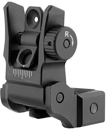 UTG Low Profile Flip-up Rear Sight with Dual Aiming Aperture MNT-955 Visier, schwarz, one size
