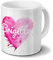 Tasse mit Namen Brigitte - Motiv Painted Heart - Namenstasse, Kaffeebecher, Mug, Becher, Kaffeetasse - Farbe Weiß