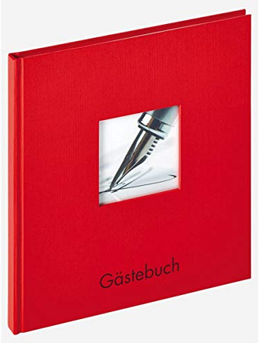 walther design Gästebuch rot 23 x 25 cm mit Cover-Ausstanzung und Prägung, Fun GB-205-R