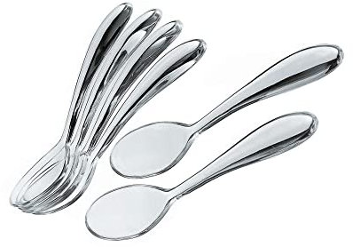 GUZZINI 21731400 Set de 6 Petites Cuillères 14,5 cm Transparent 14,5 x 3,8 x 2,8 cm